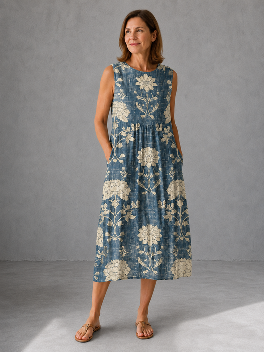Zahara | Vestido Midi Floral Clásico