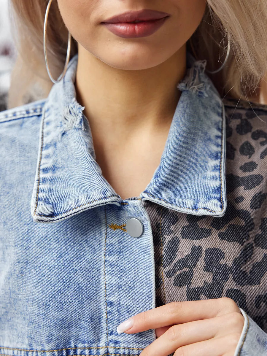 Cazadora vaquera con estampado de leopardo Itziar de Luna Sanz — vista 6
