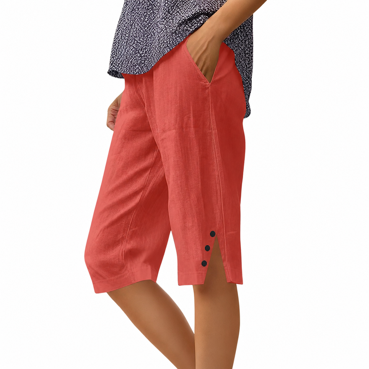 Carla | Pantalones Capri con Bolsillos