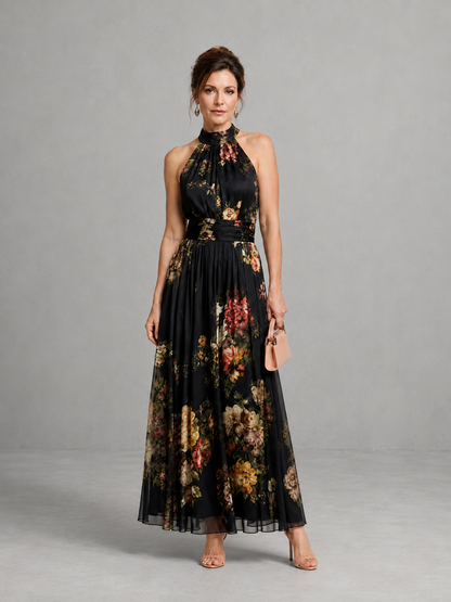 Sior | Vestido Floral con Estilo Halter