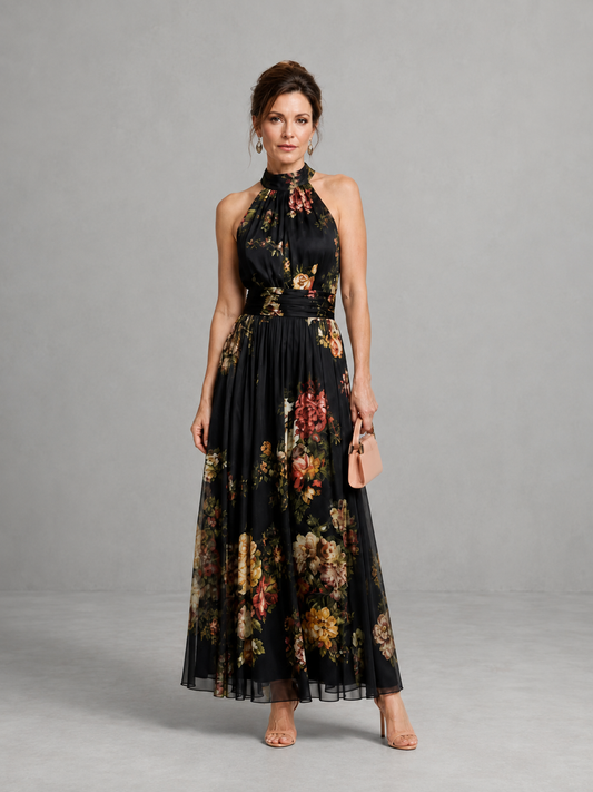 Sior | Vestido Floral con Estilo Halter