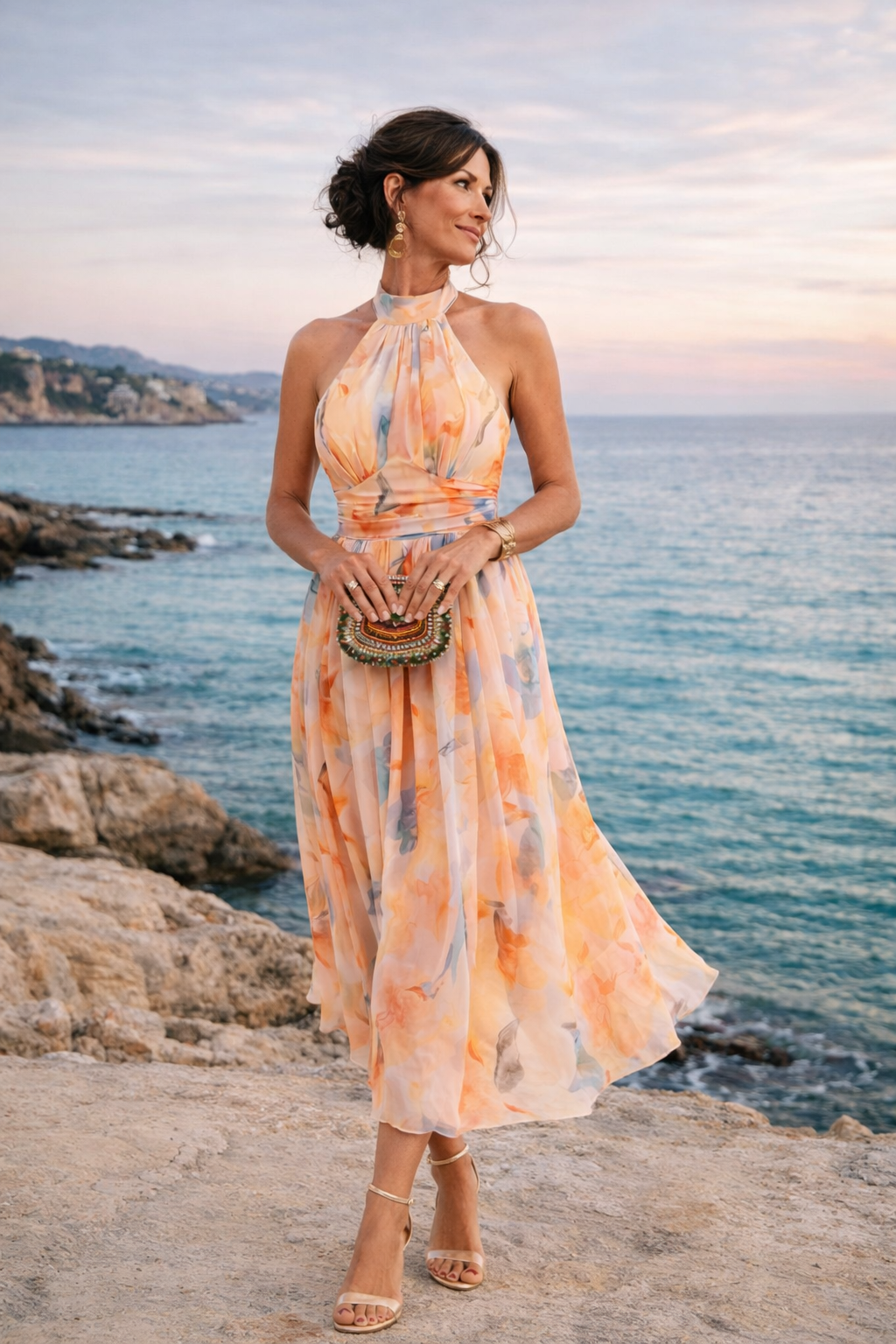 Aurora | Vestido con Cuello Americano