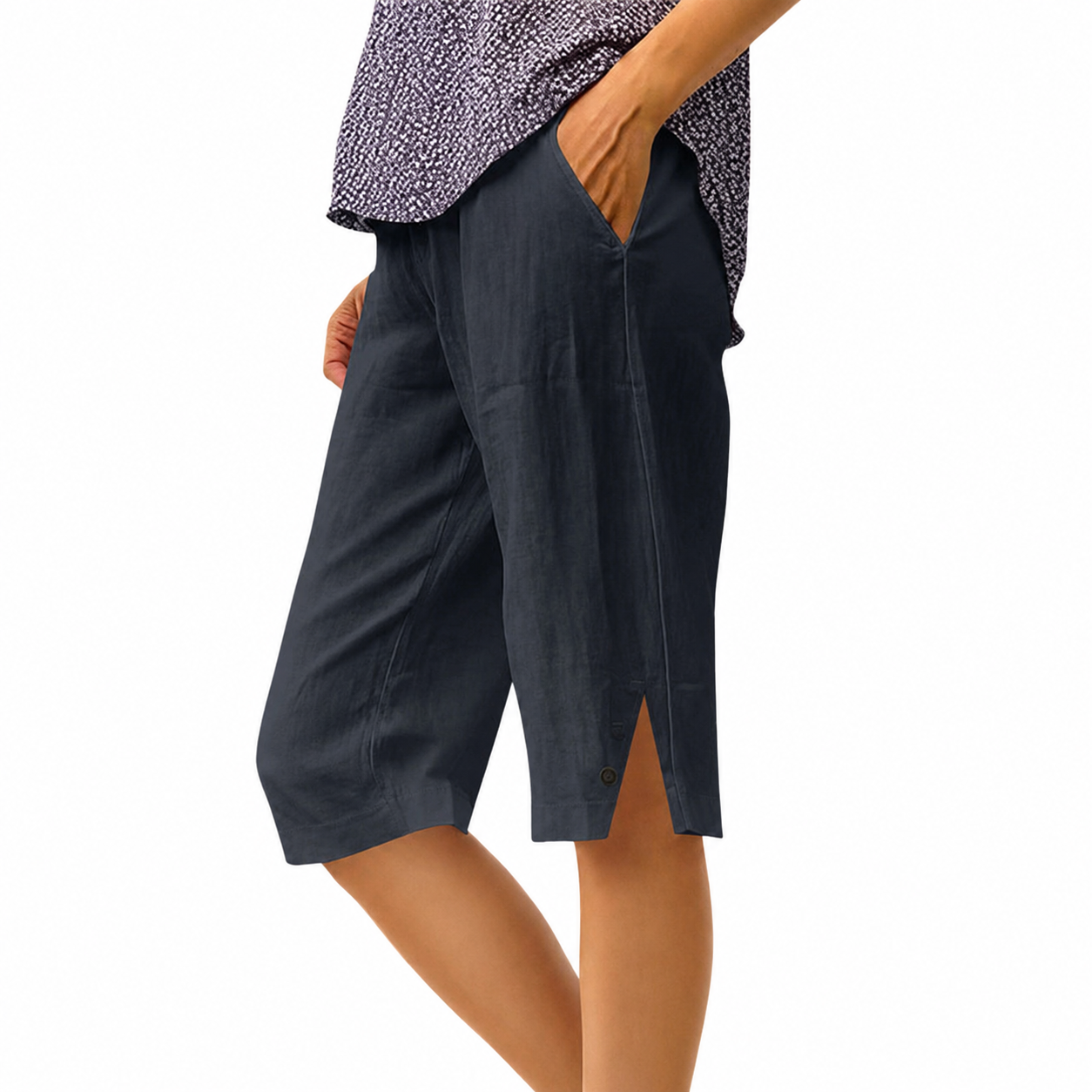 Carla | Pantalones Capri con Bolsillos