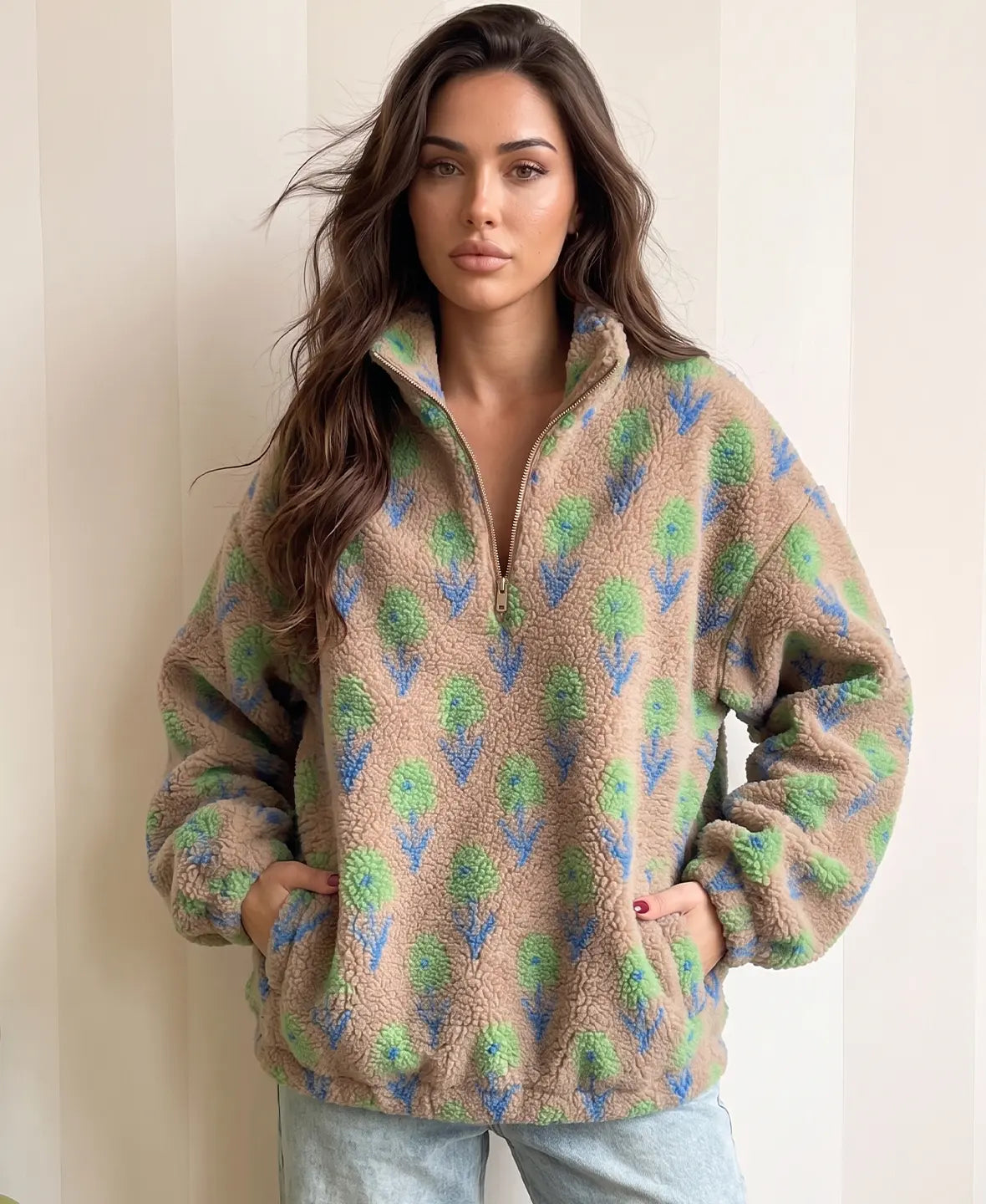 Sudadera polar con estampado floral Estela de Luna Sanz — vista 2