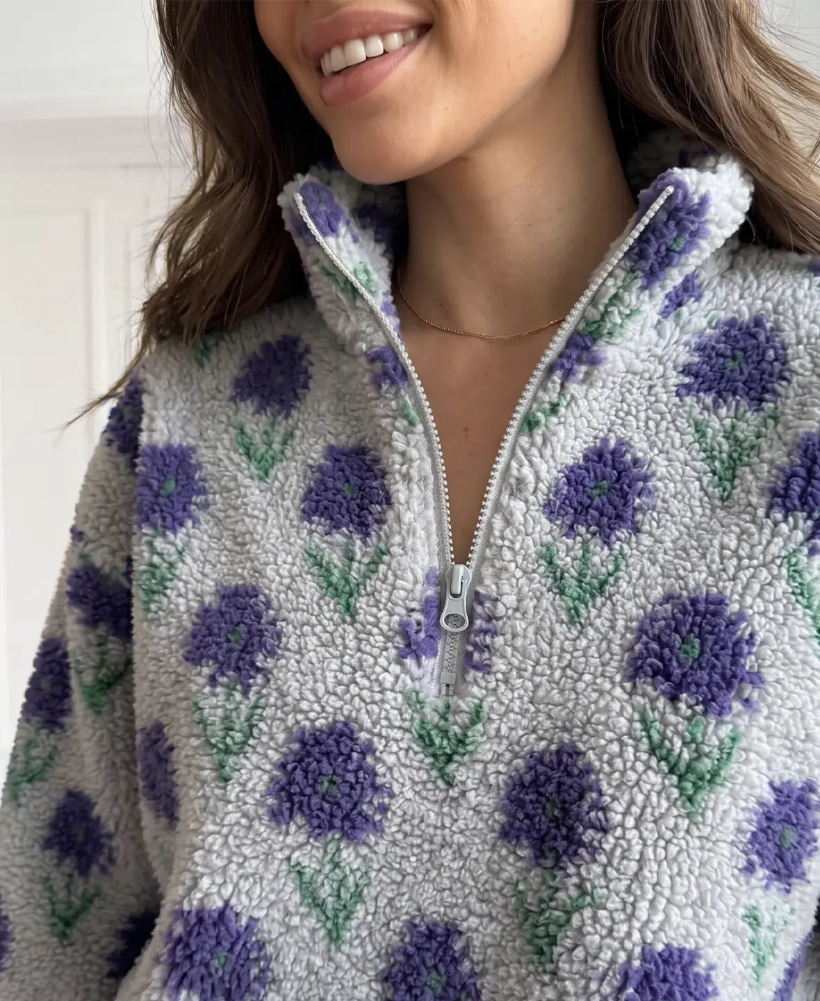 Sudadera polar con estampado floral Estela de Luna Sanz — vista 7