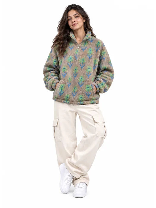 Estela | Sudadera Polar con Estampado Floral