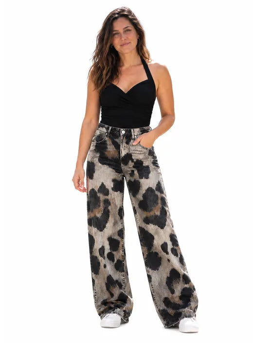 Rosalía | Pantalón Boho Estampado Guepardo