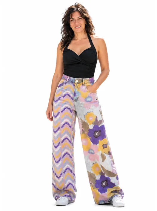 Enara | Pantalón Holgado Estampado Floral