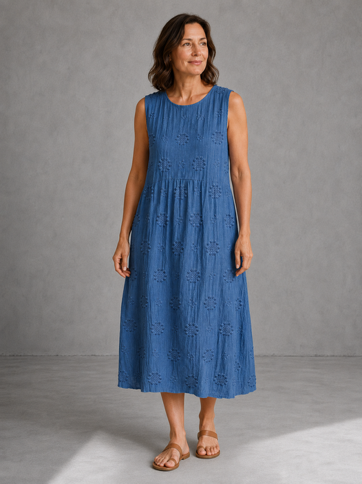 Vera | Vestido Midi Azul Veraniego