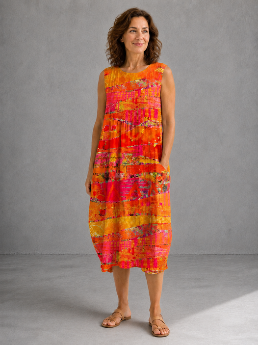 Teeresa | Vestido Midi Naranja