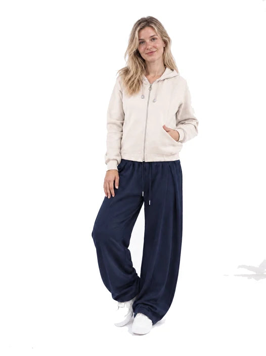 Marisa | Pantalón Jogger Plisado de Pierna Ancha