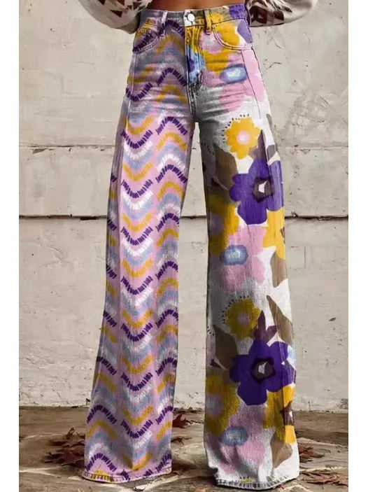 Enara | Pantalón Holgado Estampado Floral