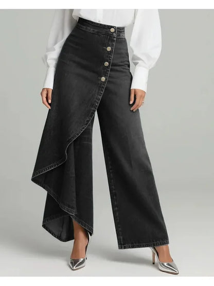 Ágata | Pantalón Palazzo Vaquero Asimétrico