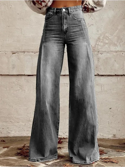 Beatriz | Pantalón Ancho en Azul y Gris