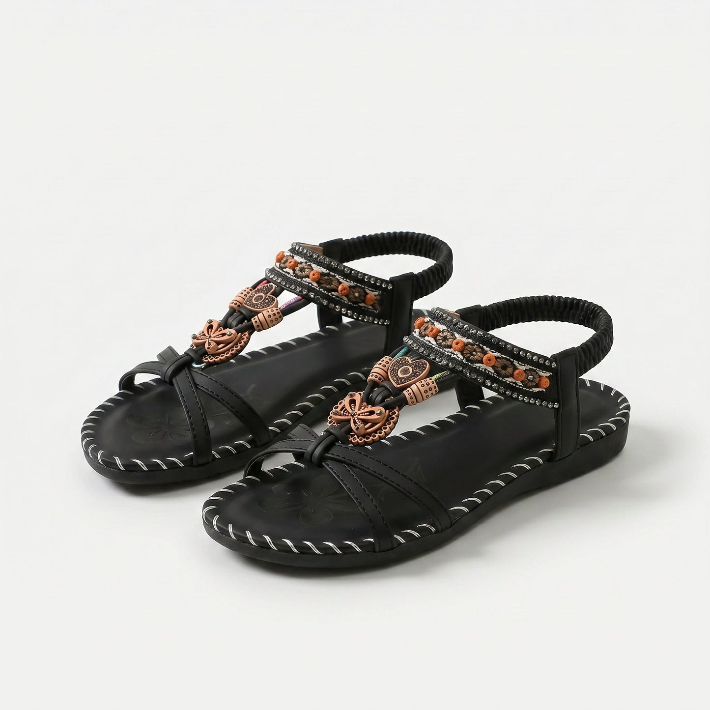 Sandalias estilo Ibiza Salma de Luna Sanz en negro