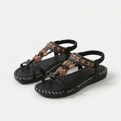 Sandalias estilo Ibiza Salma de Luna Sanz en negro