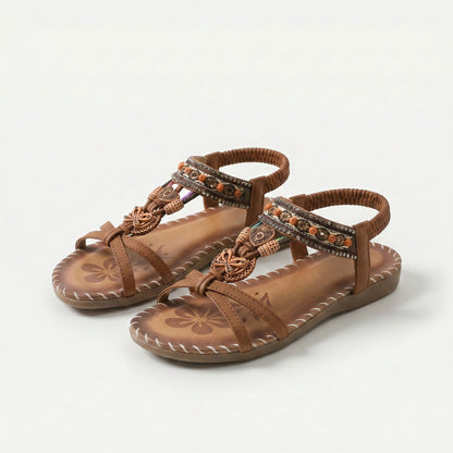 Sandalias estilo Ibiza Salma de Luna Sanz en marrón