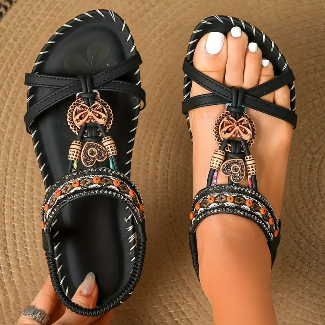 Sandalias Salma de Luna Sanz, detalle del cierre elástico