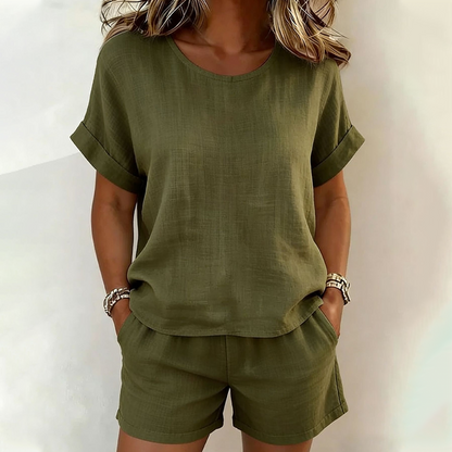 Conjunto Alma top y shorts Luna Sanz color blanco