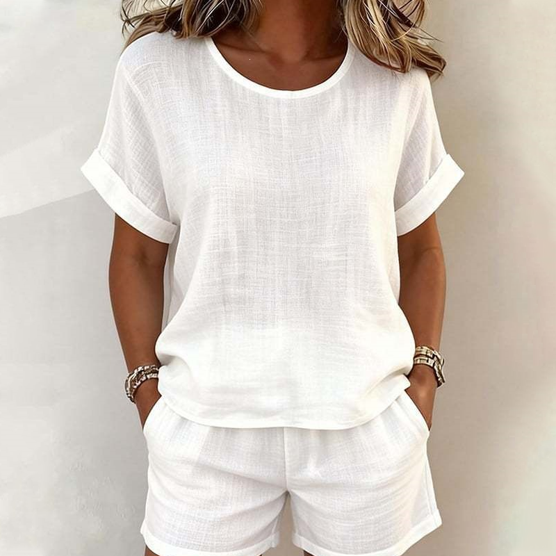 Conjunto Alma top y shorts Luna Sanz color rosa