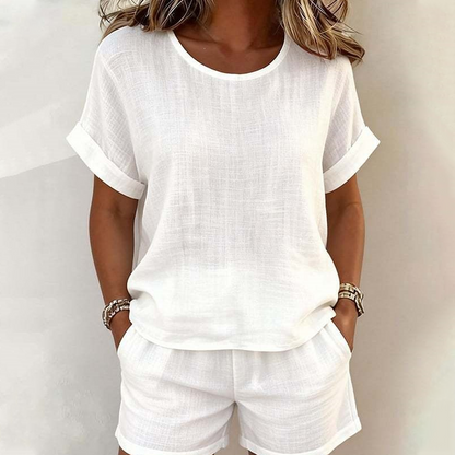 Conjunto Alma top y shorts Luna Sanz color rosa