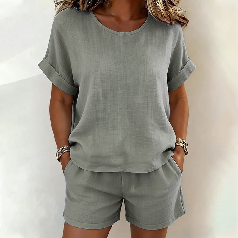 Conjunto Alma top y shorts Luna Sanz color marrón