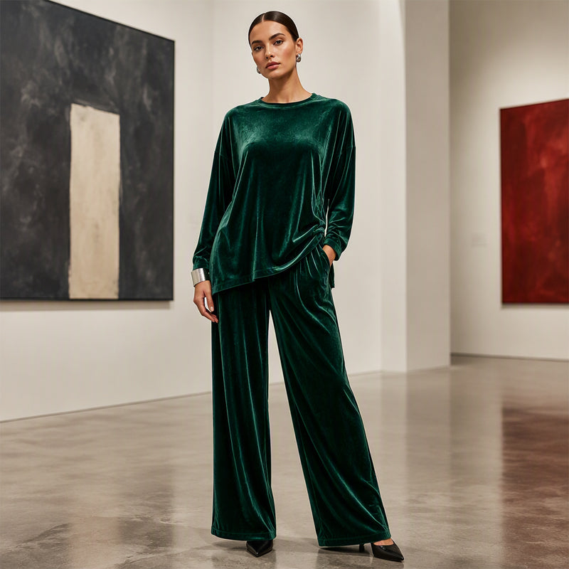 Conjunto de terciopelo con pantalón ancho Victoria de Luna Sanz — vista 7