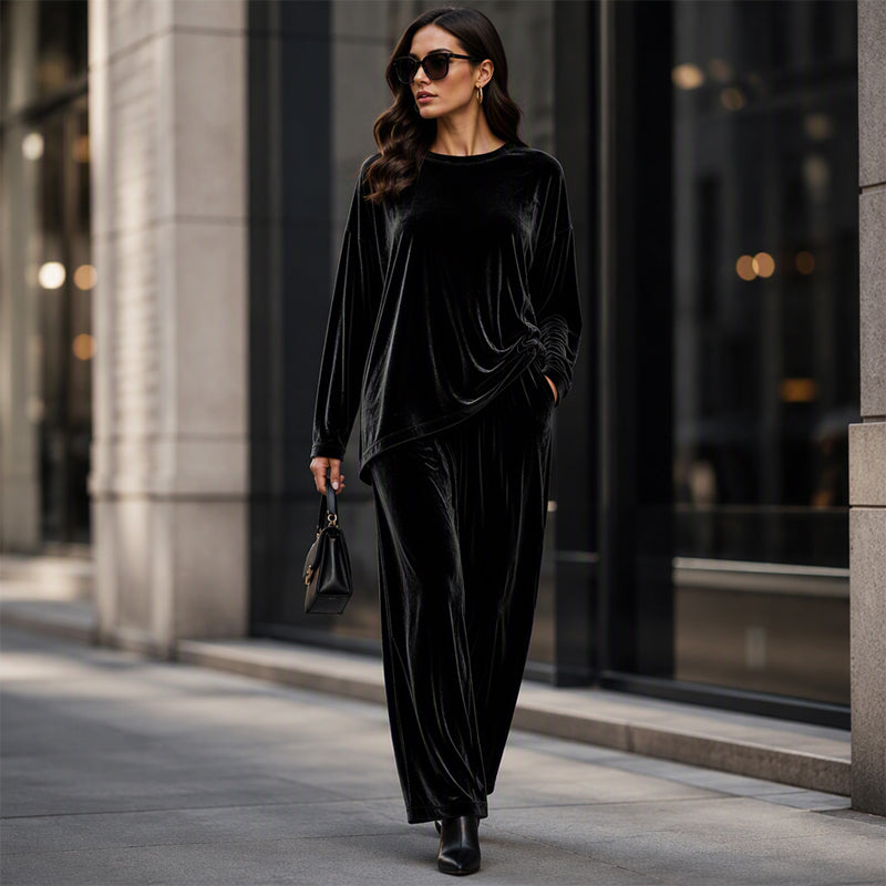 Conjunto de terciopelo con pantalón ancho Victoria de Luna Sanz — vista 8