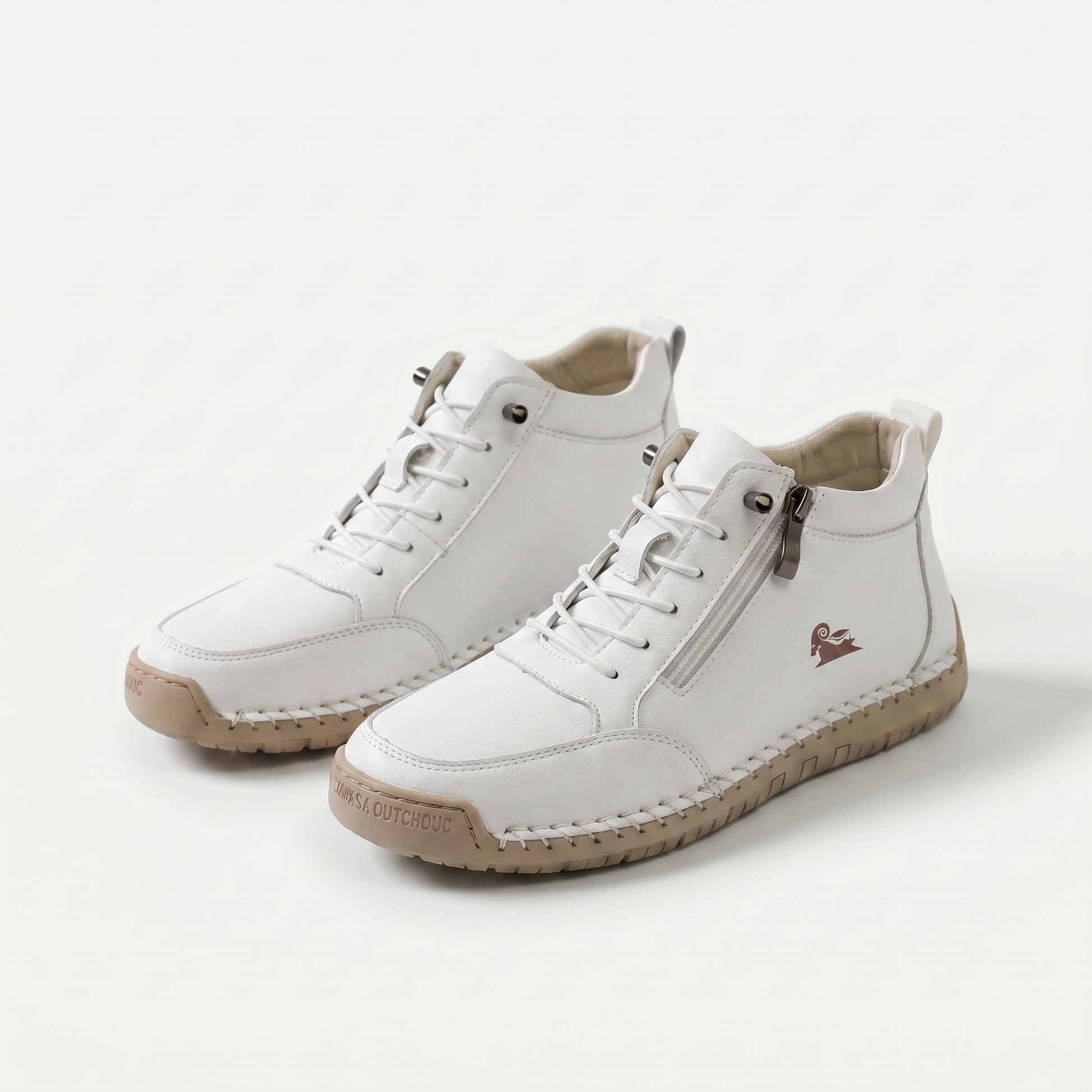 Zapatillas Leire de Luna Sanz, detalle de la cremallera y la puntera ancha